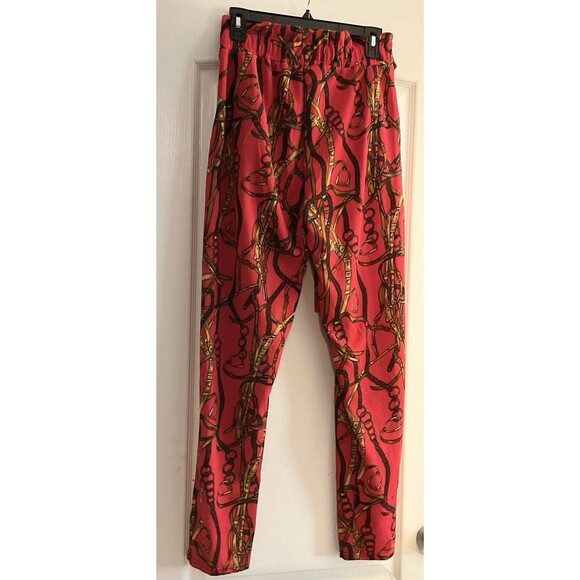 Fashion Design Women’s Print Pants Size XL/XXL, Red - Picture 4 of 8
